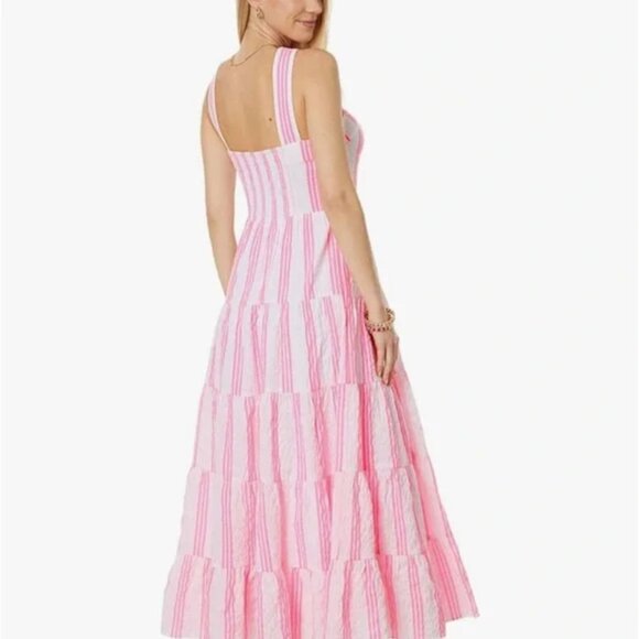 Lilly Pulitzer Jenette Striped Halter Maxi Dress Sails & Stripes Womens Size 2 - Picture 3 of 16